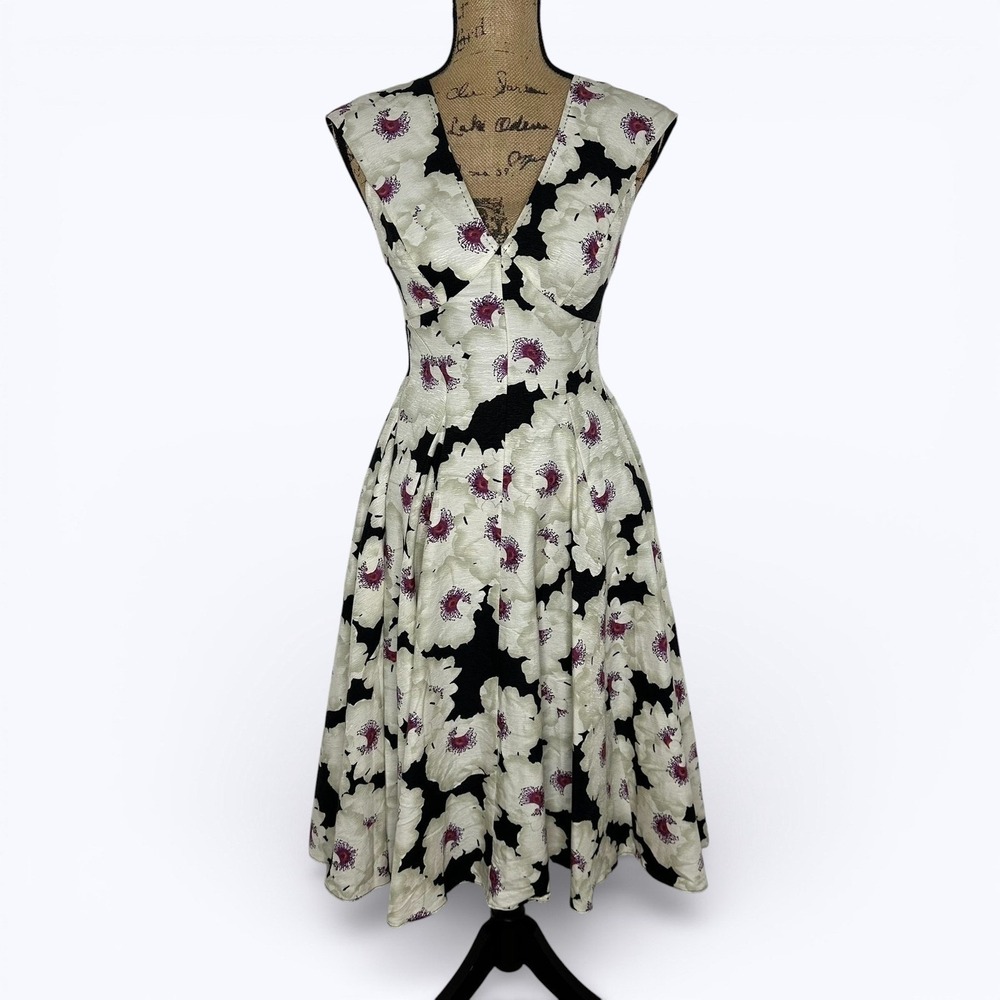 Anthropologie Peter Som Made in Kind Floral Paimpont Dress‎ Silk Pockets Sz 2?